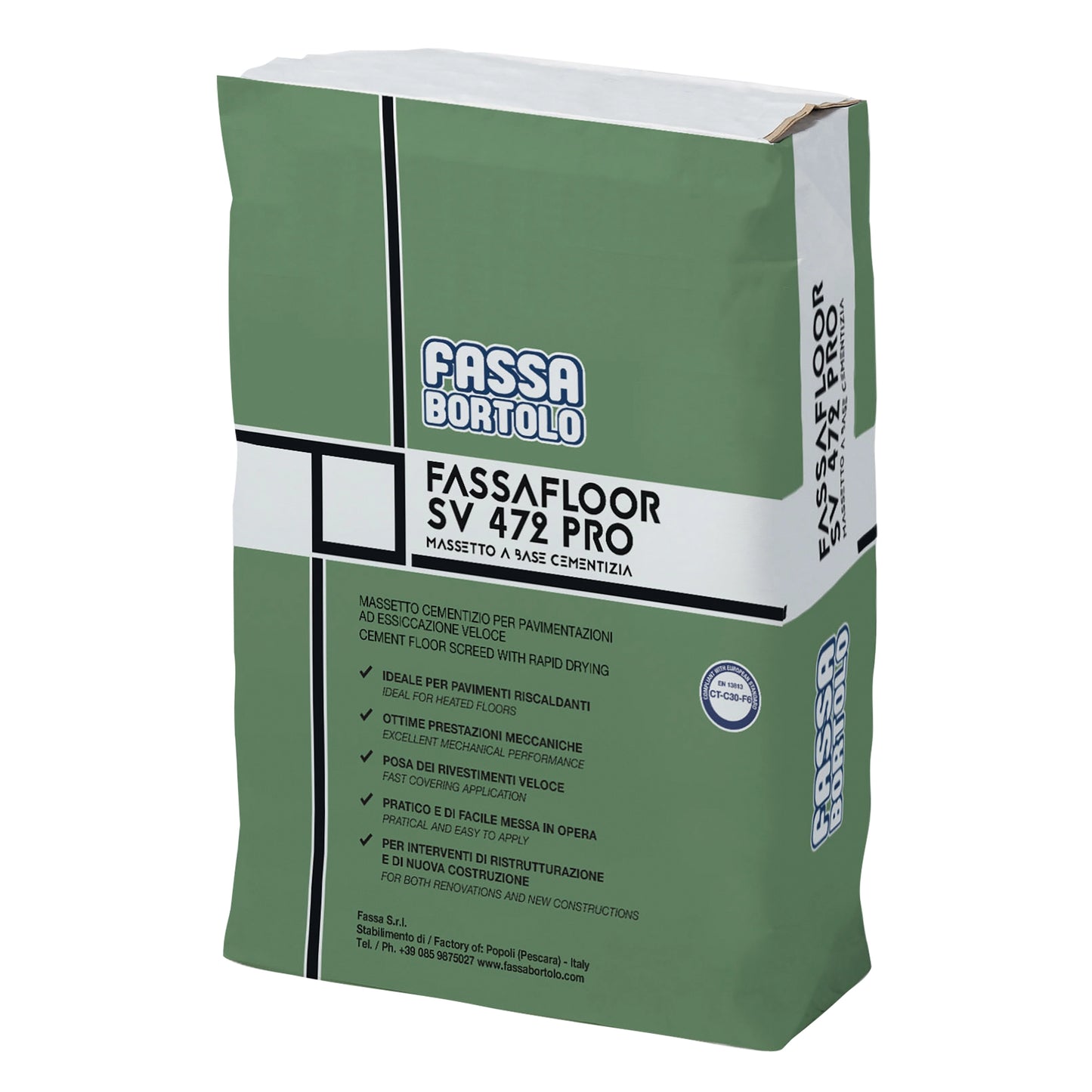 Massetto fassafloor sv 472 pro 25 kg premiscelato rapido a base cementizia