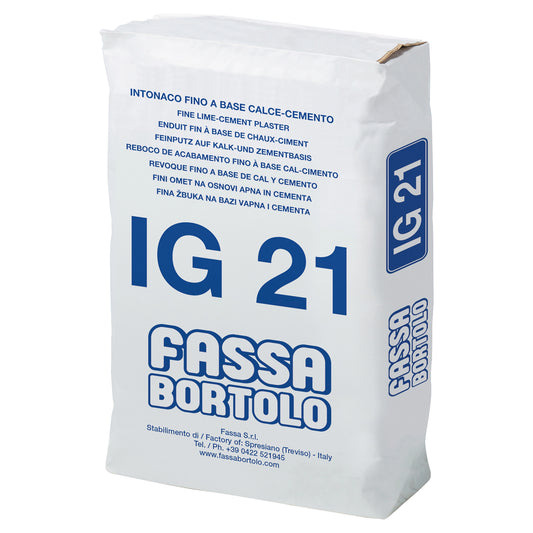 Le foto dei prodotti hanno carattere indicativo Intonaco bianco fassa calce/cemento ig21 finitura civile su intonaci per interni e esterni 25 kg