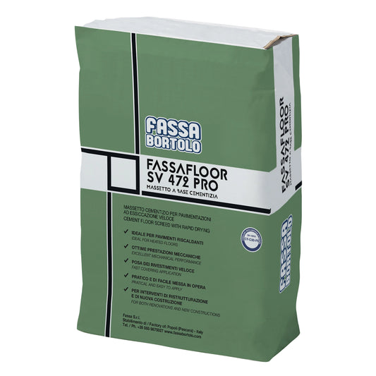 Massetto fassafloor sv 472 pro 25 kg premiscelato rapido a base cementizia
